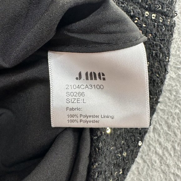 J. Inc Tube Skirt Women's Large Black Tweed Sequenced Tube Skirt Ladies L - Picture 7 of 15